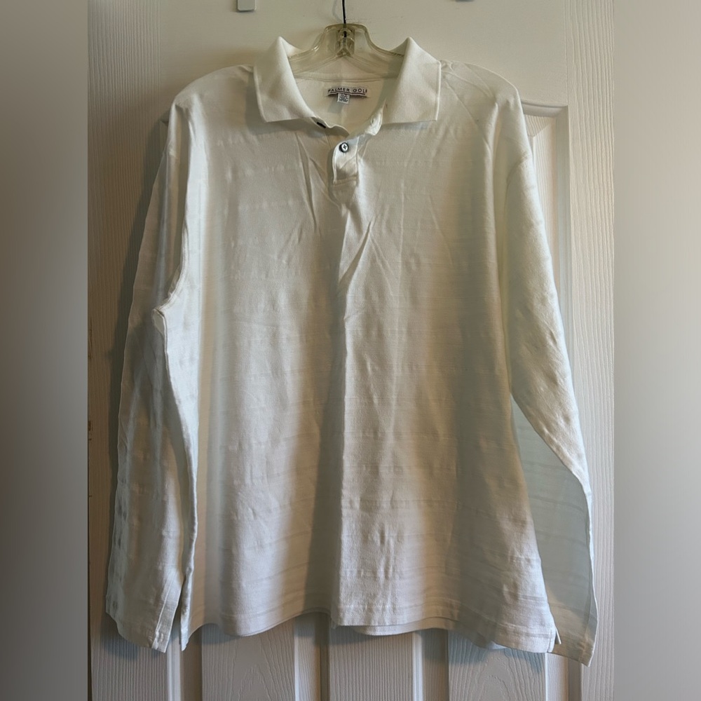 White long sleeve Palmer Golf Shirt